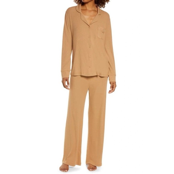SKIMS Other - Skims Ribbed Pajama Set Size XS Tan/Brown
